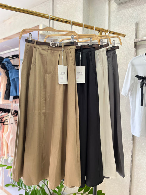 Ladies Classy Belted High Waist Skirts